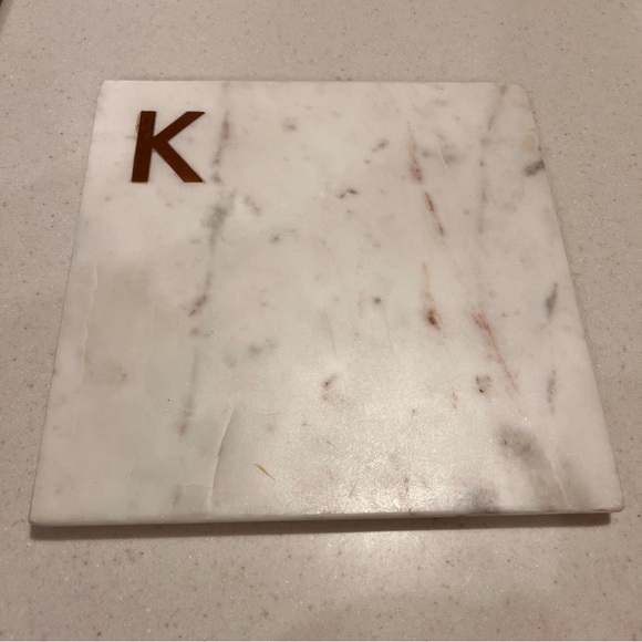 Williams Sonoma Other - Williams Sonoma “K” Marble & Copper Monogram Board Cheese Charcuterie